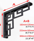 Rock Solid Heavy Duty Iron Corner Shelf Brackets Two Pack Retro wall bracket 165mmx135mm black metal design for storage.