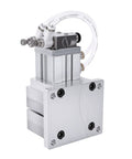 Top Tier Pneumatic Machine Vise With 3mm Stroke For Aluminum Clamping, heavy-duty air fixture with tube connectors.