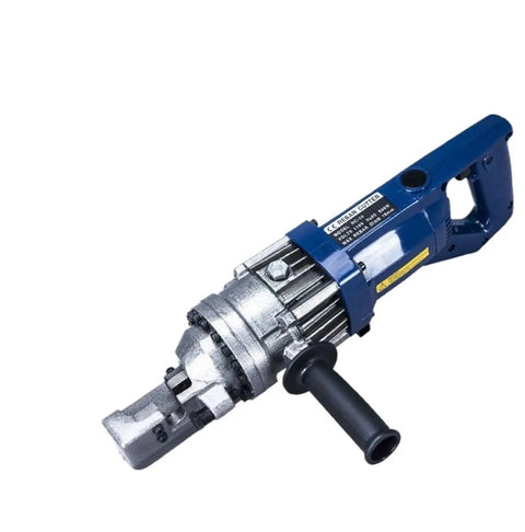 AOXHUGB Handheld Hydraulic Rebar Bender And Cutter Electric Shearing Machine shown from left side, compact design for easy use.