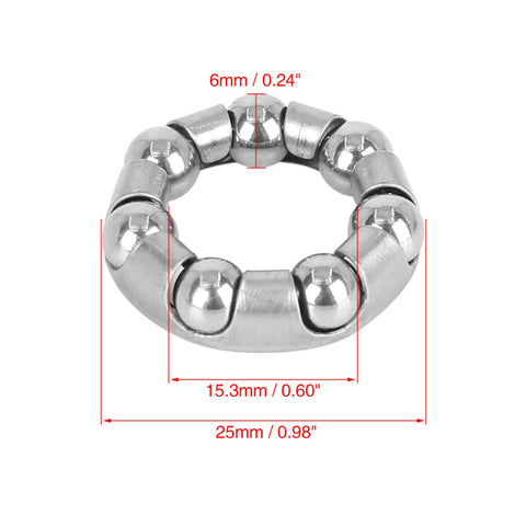 Four Pack 25Mm Ball Bearing Cages For Bicycle Crank Bearings And Rear Wheel Retainers With Seven Balls, Steel Construction