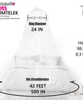 Ultra Fine Dome Mosquito Net Bed Canopy For Kids And Adults Ceiling Mounted White Princess Style Net Tent with dimensions
