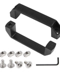Aluminium Alloy Rectangular Pull Handle Set Of Two For 30 Series European Standard Aluminum Extrusion Profiles In Black Finish with screws and wrench