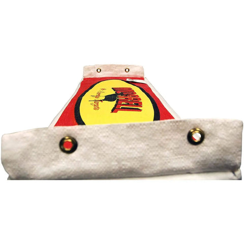 Bottom view of two sided archery target bag with 50 bullseyes, foam core target block, white finish, ideal for practice and range