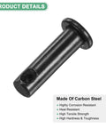 20 Pack Single Hole Carbon Steel Clevis Pins M6x20mm Flat Head For Mechanical Linkage Fixed Parts Ship Rigging Quick Assembly Reusable Link Hinge Pin Heavy Duty Hardware Fasteners, black