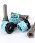 Premium Variable Arc Nozzles 10 Pack Adjustable 0 To 360 Degree Sprinkler Heads Replacement For Pop Up Irrigation With Debris Filter Screen in blue and black.