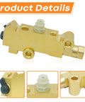 Brass Brake Proportioning Valve For Front Disc Rear Drum Setup Fits Classic Chevy Buick Trucks With Dual Reservoir Tanks, side view.