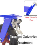 Heavy Duty Swivel Caster Wheel Set Of 4 With Rock Solid Rubber Tires And Dual Lock Brakes For Smooth Silent Rollout 2000 Lb Capacity Per Unit showing blue bracket and thicker top plate.