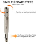 Back Tap Spark Plug Thread Repair Tool For M14x1.25 Stripped Threads, No Head Removal, Debris Free Engine Safe Design
