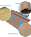 10 Pack PTFE Teflon Sheets For Heat Press 16x24 Inches Non Stick Ultra High Temp Heat Resistant Craft Mats For Transfers Vinyl Sublimation And DIY Projects showing flexible and waterproof features