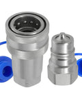 Heavy Duty Hydraulic Quick Connect Coupler Set 3/8 Inch NPT ISO 7241 A Pioneer Style With Dust Caps Poppet Universal Fit