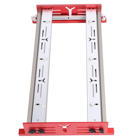 Adjustable Aluminum Router Sled Kit For Wood Slab Flattening, Universal Router Compatibility, view of guide rails and frame.