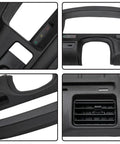 G-PLUS Ford dash bezel for F-Series (92–97), ABS plastic, adhesive; front, side and close-up views.