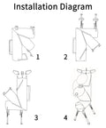Installation diagram of Portable Wood Burning Rocket Stove For Camping And Outdoors With Fire Poker Ideal For Survival Gear.