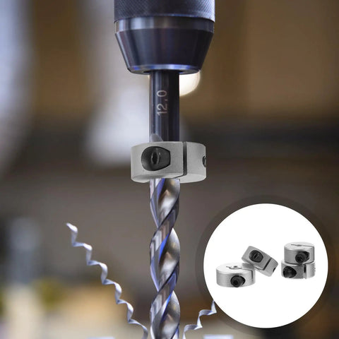 Top Quality Split Aluminum Clamping Collars 4 Pack For Fixing Shafts With 5 Point Set Screw Locks Designed For High Precision CNC Equipment And Linear Rails For Pro Industrial Projects That Run Smooth As Butter Plus High Grade Materials For Long Life Use, 12mm collar on drill bit