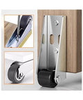 Heavy Duty Anti Sagging Gate Stabilizer Roller Wheel With Slick Silenced Bearings And Tough As Nails Floor Cushion Pads attached to a wooden frame.