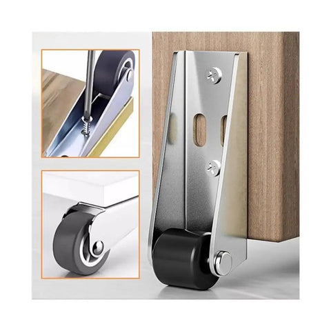 Heavy Duty Anti Sagging Gate Stabilizer Roller Wheel With Slick Silenced Bearings And Tough As Nails Floor Cushion Pads attached to a wooden frame.