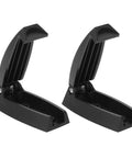 Sturdy Black Truck Rv Baggage Door Catches Clips with High Hardness Holders Retainers For Camper And Trailer Heavy Duty Plastic Clasp Hangers, open view.