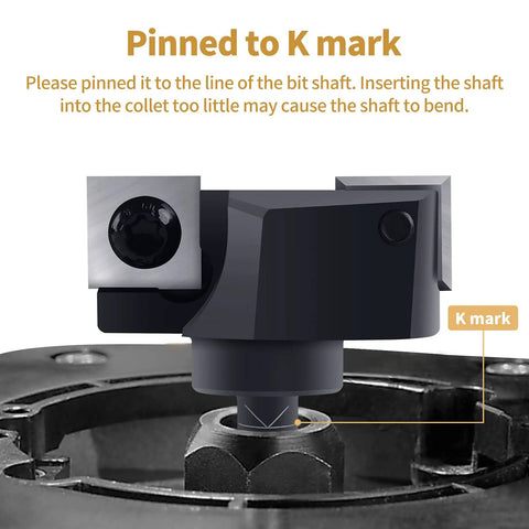 Beefy CNC Spoilboard Surfacing Router Bit With 1/4 Inch Shank and 1-1/2 Inch Cutting Diameter pinned to K mark