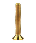 Premium Gr5 Titanium Countersunk Flat Head Bolts M5 X 30Mm Sweet Gold Finish, side view of single bolt with hex drive.
