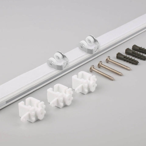 25 Pack Folding Door Sliding Rollers With Metal Track Wheels for Heavy Duty Doors Curtain Pulley Hardware Set