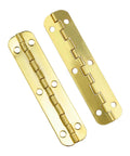 Six Pack 180 Degree Gold Rounded Corner Piano Hinges for Wooden Boxes and Small Cabinets With Screws Ideal Miniature Hinges