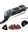 Hammerhead 2.2-Amp oscillating multi-tool with flush-cut blade, semicircle saw blade, sanding pad and 3 sanding papers