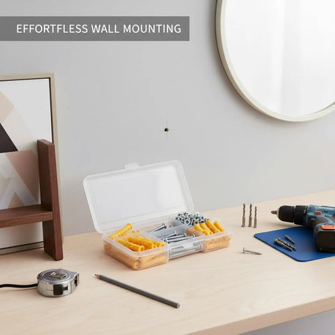 All Purpose Wall Anchors And Screws Kit With Yellow Plastic Plugs And Stainless Steel Screws for Hollow And Solid Walls on desk