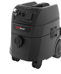 Xtract 9 Gallon Portable Dust Extractor Pro Grade Industrial Vacuum With Auto Filter Clean HEPA Filtration, black model with wheels.