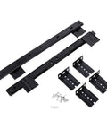 Heavy Duty Bottom Mounted Drawer Slides One Pair Brushed Silver Concealed Cabinet Tracks With Hella Smooth Glide Rock Solid Build Quality For Custom Cabinets, featuring two tracks and mounting hardware.