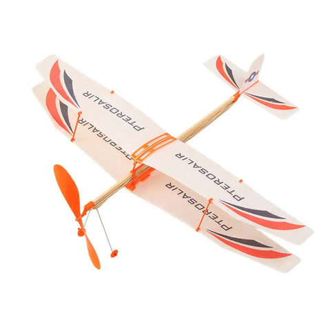 Two Pack Rubber Band Powered Balsa Wood Airplane Glider Kit For Outdoor Fun, Realistic Throwing Glider Aircraft Toy