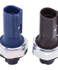Two Pack Engine Oil Pressure Sensor Sender For Audi A4 A5 A6 Q5 TT And VW Jetta EOS Golf GTI Passat Brown And Blue Connectors Fits 2009 To 2015 Models