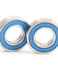 12x24x6mm Chrome Steel Cartridge Bearings Beefed Up With Grease And Sealed With Double Lip Labyrinth Seal Full Complement Balls 4 Pack For Bike Hub Pivots Heavy Duty Load Capacity Smooth Reliable Rotation, two blue sealed bearings