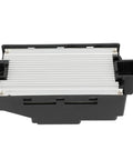 Straight Up Reliable AC Blower Motor Resistor For Chevy And Buick Cars 2011 To 2016 solid black and silver unit with fins.