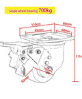 Top Rated Heavy Duty 3 Inch Polyamide Caster Wheels With Smooth Swivel Brakes And Double Ball Bearings Smooth As Butter Silent Floor Savers For Workbenches And Heavy Load Hauling 4 Pack showing dimensions and load capacity