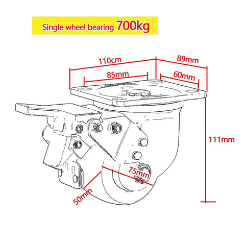 Top Rated Heavy Duty 3 Inch Polyamide Caster Wheels With Smooth Swivel Brakes And Double Ball Bearings Smooth As Butter Silent Floor Savers For Workbenches And Heavy Load Hauling 4 Pack showing dimensions and load capacity
