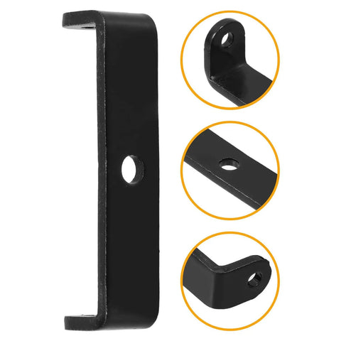 Beefy U Shaped Shelf Brackets Black Steel Pack Of 2 With Center Hole For Easy Install Sturdy Garage And Industrial Shelving Support