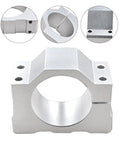Heavy Duty Alloy Spindle Motor Bracket Clamp Sandblasted Fixing Base For CNC Router front view, showcasing silver alloy design for 45mm motor.