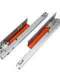 Full Extension Drawer Slides Pair With Press-To-Release Push Open Under Mount Rails, 20 Inch Long, display of components