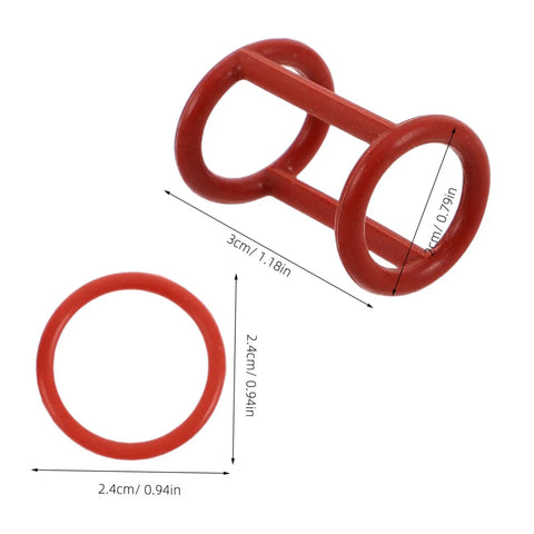 Six Pack Silicone Ice Cream Maker Sealing Rings Replacement Gasket Set For Home And Pro Use Leakproof Valve Seal High Elasticity Fit Easy Install Durable, red silicone ring, 2.4cm