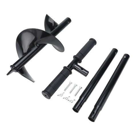 Heavy Duty Garden Auger Drill Bit 5.9 Inch By 33 Inch Handheld Post Hole Digger components with non-slip handle