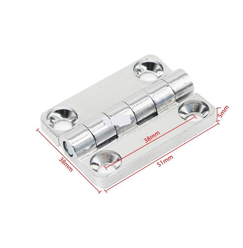Bright Color Zinc Alloy Square Folding Hinge, 51x38mm, industrial grade, for surface mounted distribution cabinets and power equipment.