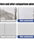 Before and after comparison using All In One Wall Repair Kit With Easy To Use Putty 500G Quick Drying Filler For Cracks In Walls