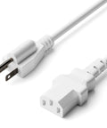 10 Foot 3 Prong Computer Power Cord C13 To NEMA 5-15P IEC 320 White For PC Monitor Server And Medical Equipment 18 AWG 125V 10A