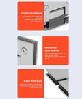 Close-up of 90 Degree Glass Shower Door Hinges For 8 To 12 mm Thick Glass with stainless steel and rubber guard features