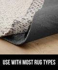 Felt With Rubber Rug Pad That Grips And Keeps Rugs From Sliding on hardwood floor