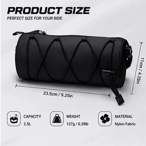 Waterproof Bike Handlebar Bag For Marin Rift Zone 2000 To 2025 Front Mount Storage Pouch With Dual Zippers Durable Oxford Cloth