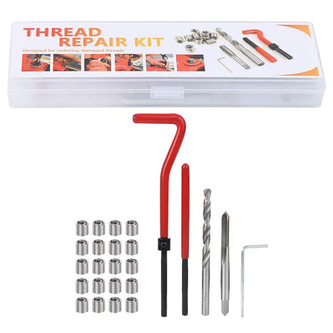 M5 Thread Repair Insert Kit 25 Pieces In Transparent Organizer Box For Common Steel And Non Ferrous Alloys Easy Install