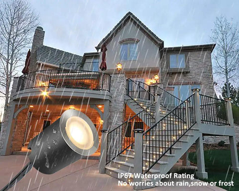 In Ground LED Deck Light Kit With 32mm Protective Shell IP67 Waterproof Outdoor Landscape Lighting on house steps