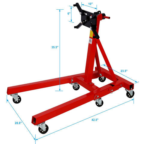 Beefy Heavy Duty Engine Stand 2000 Lb Capacity With 360 Degree Rotating Head Folding Cast Iron Motor Hoist Trolley