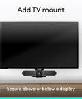 4K Video Conference Camera Rig With Three Built In Mics And 120 Degree Lens For Small Meeting Rooms mounted under a TV.